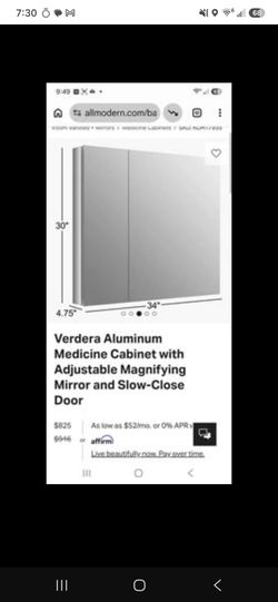 Kohler Verdera Medicine Cabinet 34"