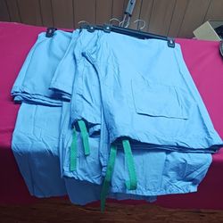 4 New 2X  Scrub Bottoms Blue 