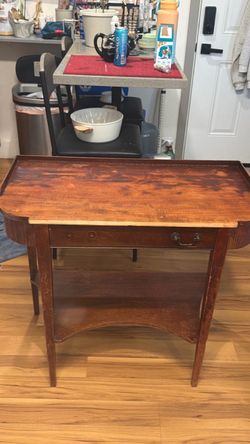 Vintage Mersman Mid Century 2 Tiered Table With Drawer
