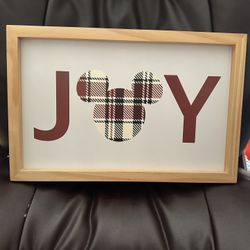 Disney Christmas Mickey Icon JOY Picture Sign 