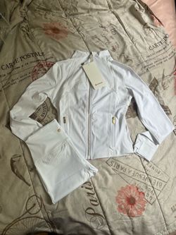 White with Gold Zipper Lulu