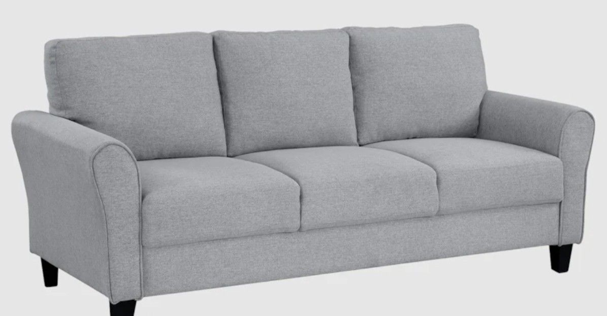 Living Spaces 3 Cushion Couch Like New Grey Sofa