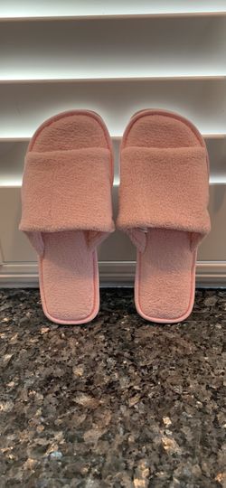 Pink Terry Cloth Slippers Size M (7-8)