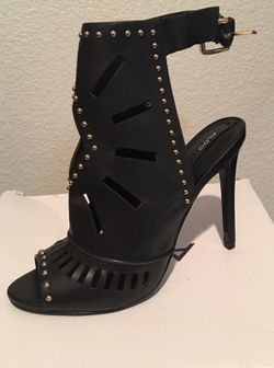 Aldo black open toe heels