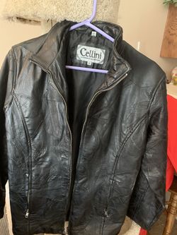 Ladies leather patchwork look leather jacket