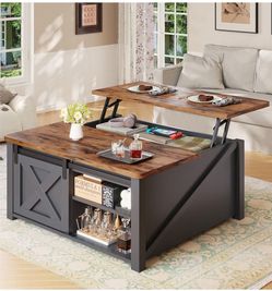 Farmhouse Lift-Top Coffee Table with Storage