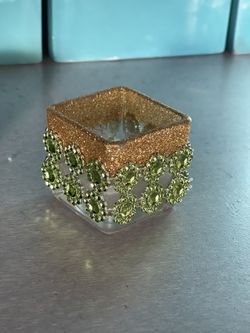 ‼️YES IT'S AVAILABLE‼️ Green/Gold Glitter Votive Candle Holders  Thumbnail