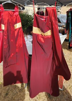 Burgundy Long With Gold Belt / Comes With Shaw