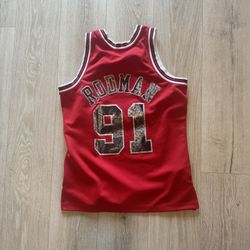 Authentic Diamond Edition Dennis Rodman Jersey Size M