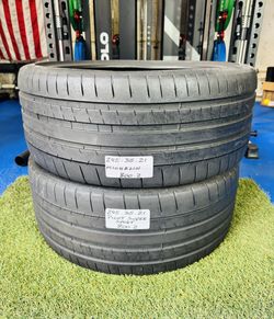 💰 Best deals are ca$h in person 2 USED TIRES 245/35ZR21 MICHELIN PILOT SUPER SPORT 245/35R21 BMW MERCEDES BENZ PORSCHE TESLA AUDI LEXUS TIRES 245 35 