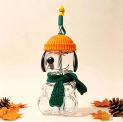 New Starbucks + peanuts 2026 fall collection snoopy glass cup tumbler
