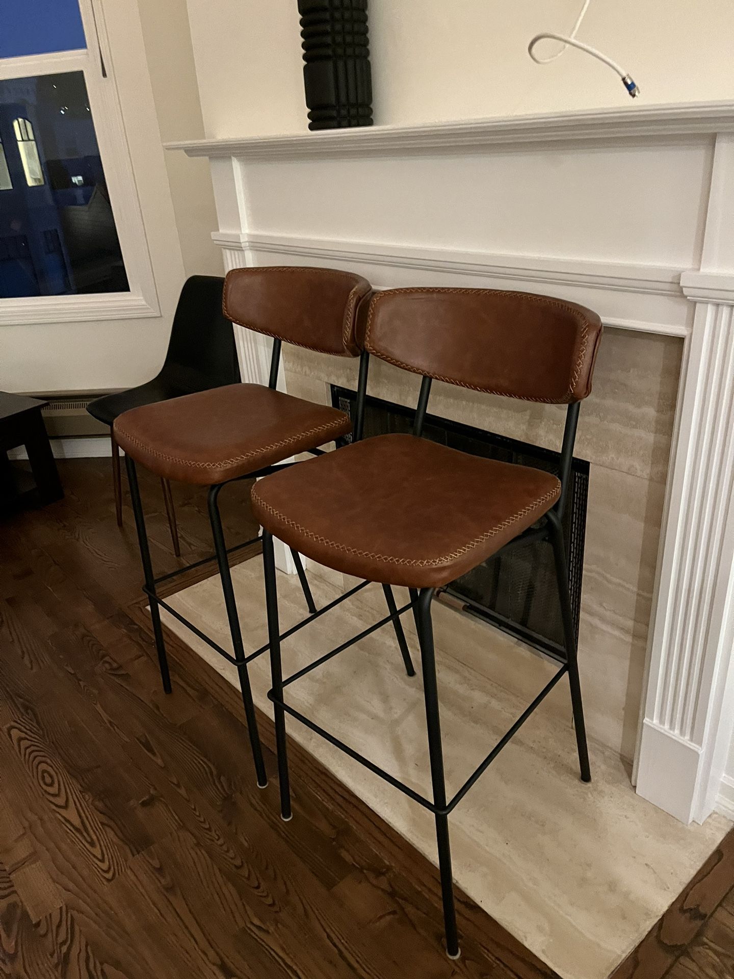 Leather countertop Stools (2)