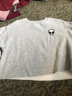 Grey alien crop sweater