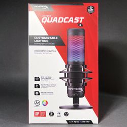 HyperX QuadCast S RGB Black, Brand New, Wired USB Condenser Microphone for PC, PS4, PS5, Mac
