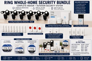 Complete Ring whole-home security system with indoor + outdoor coverage. Selling everything together as one large bundle.
