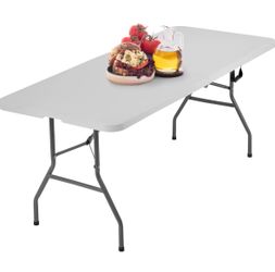 6FT Picnic Table Folding, Camping, Plastifor Party Event,White