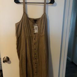 Torrid Khaki Linen Dress, 2X