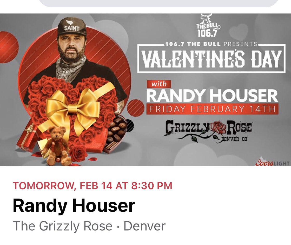 Tickets to tonight’s show!! Randy Houser