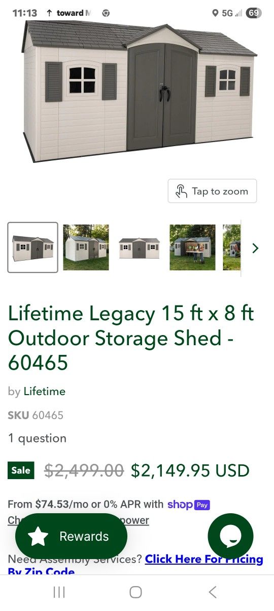 LIFETIME 8X15 PLASTIC DISMANTLED CAN DELIVER