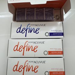 Contact Lenses Bundle – ACUVUE Define +Cases + Lubricant Drops