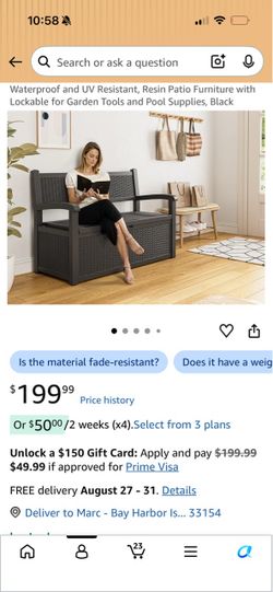 Outdoor storage bench