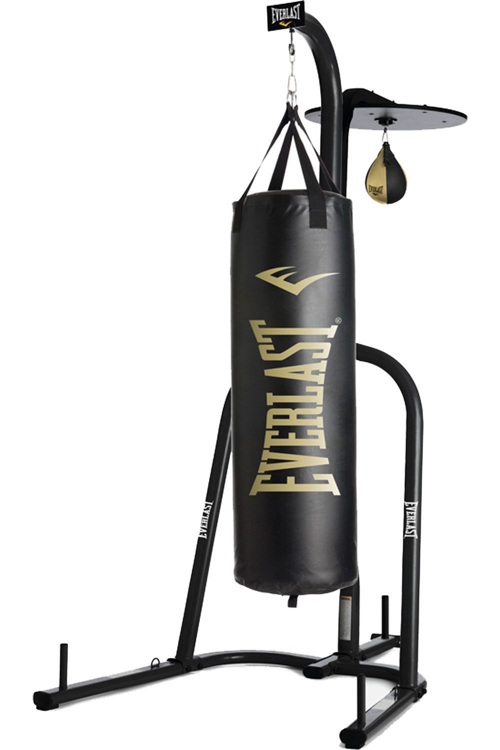 Heavy bag stand with speed bag