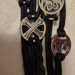 Black Necklace w/Silver Medallions