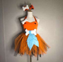 IMEKIS Pebbles Flintstone Costume Dress