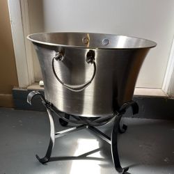 Ice Bucket And Stand Stainless Steel