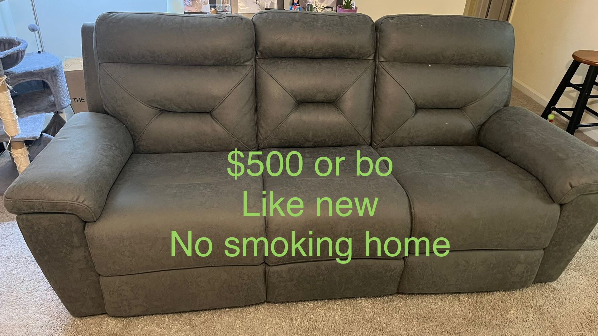 Grey Reclining Couch