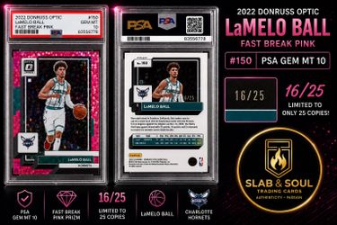 2022-23 Panini Donruss Optic - LaMelo Ball #150 Pink Fast Break Prizm /25 PSA 10