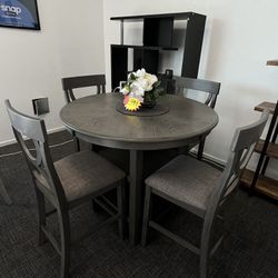 5pc Gray Dining Table Set 