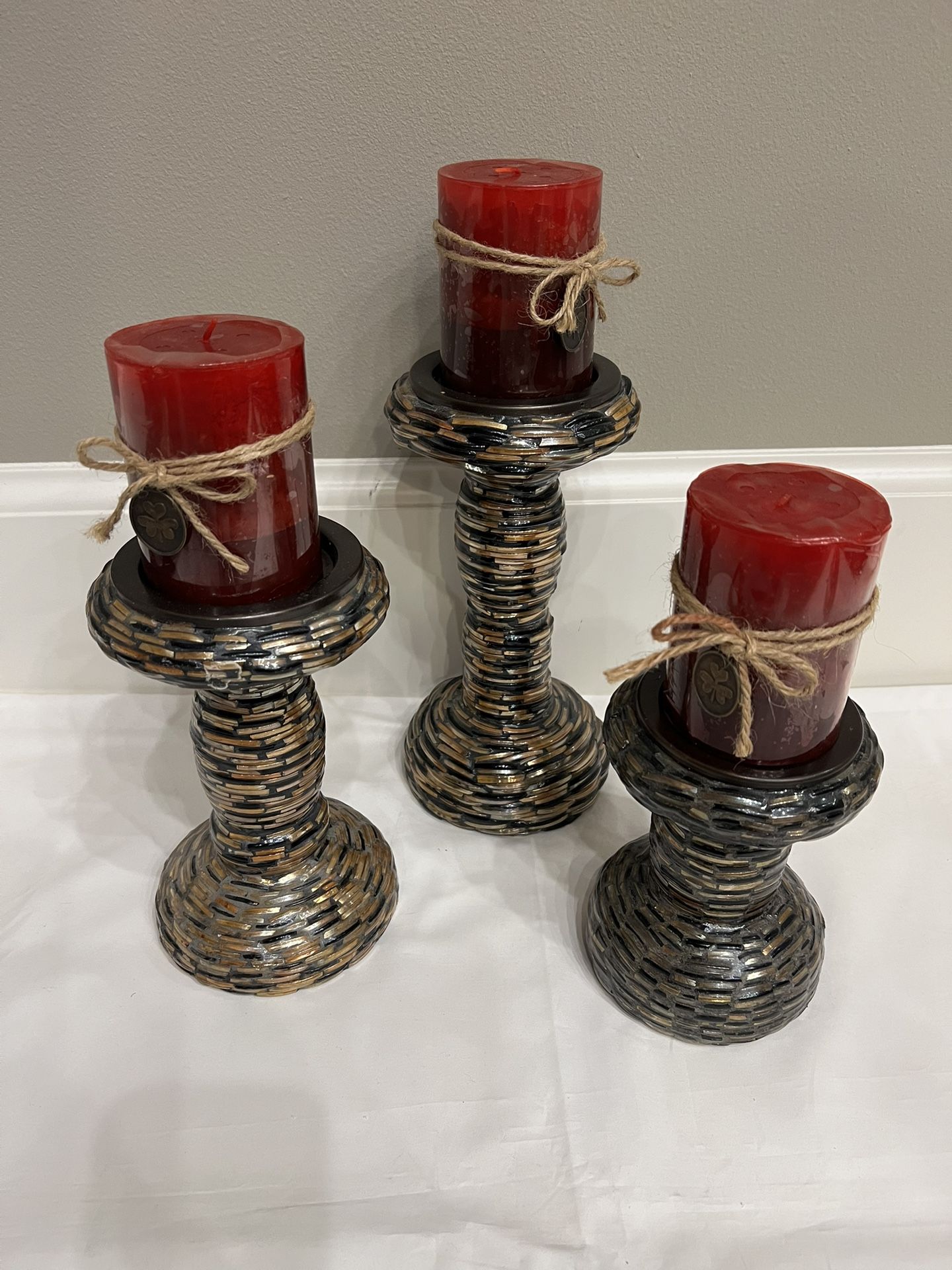 Set Of 3 Christmas Decor Candle Holder