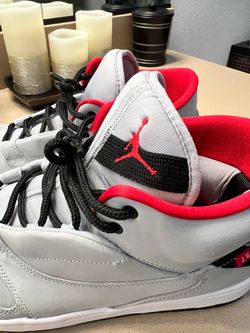 Air Jordan Sneakers Silver Red Black size12