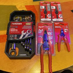 Milwaukee Pliers Bits And Husky 8pc Wrench Set