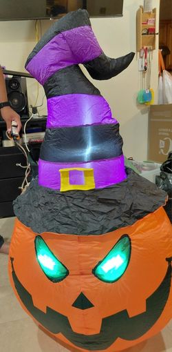 4ft Jack O Lantern Pumpkin/ Witch Hat Halloween Inflatable