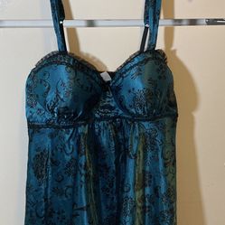Blue/Black Lacey Nightgown Size 1X $8