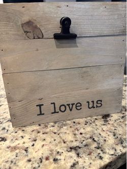 I Love Us Wooden Photo Holder