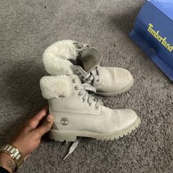 Timberland Premium 6in Shearling Boot Light Taupe 