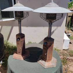 2 propane table lamps