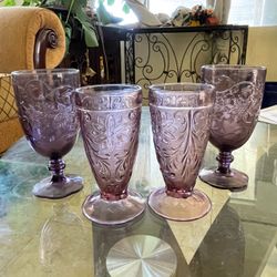 Purple glass cups