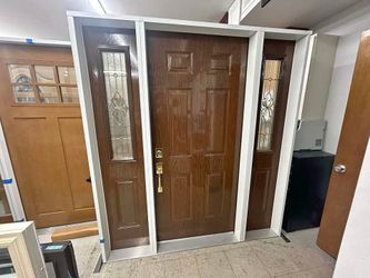 6-Panel Fiberglass Entry Door with Sidelites