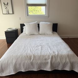 IKEA malm bed frame queen size + nightstand