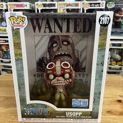 NEW IN HAND EXCLUSIVE Usopp Wanted Poster One Piece Funko Pop #2107 Anime Manga
