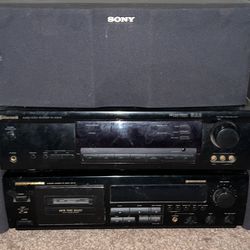 Sony Speakers With Vintage Setup 
