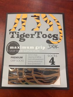 TigerToes Premium Dog Grip Socks 4-Pack