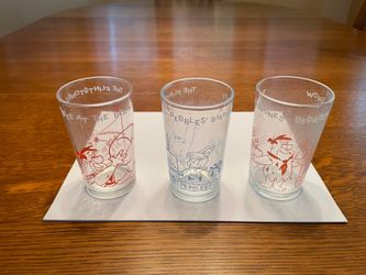 Vintage Flintstone Jelly Glasses