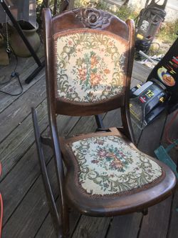 Floral folding rocking chair