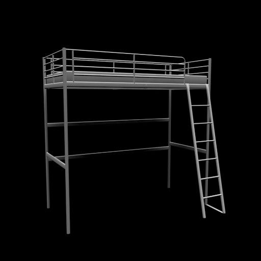 Svarta IKEA twin Loft Bed