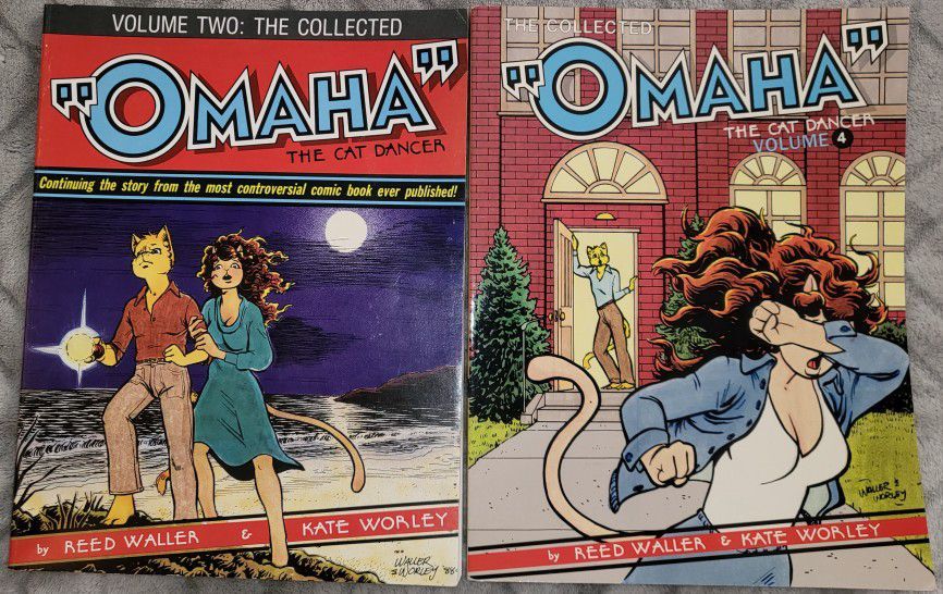 VERY RARE VINTAGE 1988 COMIC BOOKS, THE COLLECTED "OMAHA" THE CAT DANCER COMIC BOOK: VOLUME 2 & VOLUME 4 